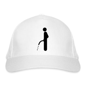 wc pimmel pisser - Bio-Baseballkappe - Weiß - Vorne