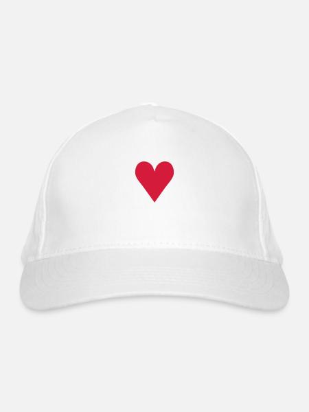Heart / love - Bio-Baseballkappe - Weiß - Vorne