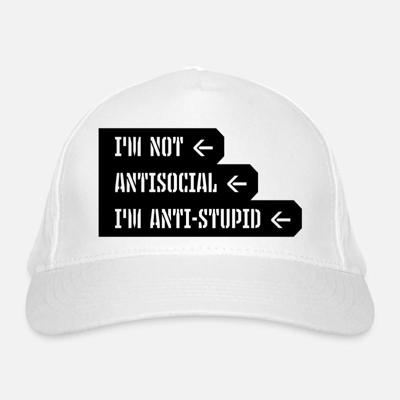 pas antisocial anti-stupide Casquette classique bio
