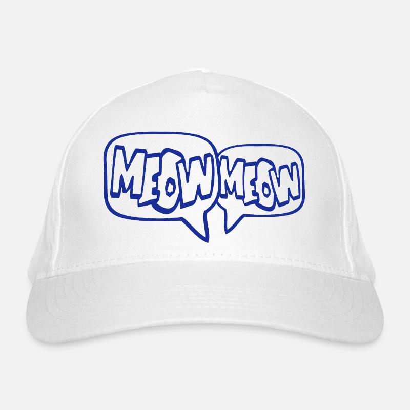 Meow Cat Meow Letters Speech Bubble Text Quote Organic Baseball Cap