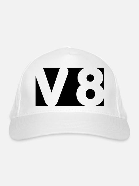V8 - Farbwechsel möglich - Bio-Baseballkappe - Weiß