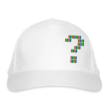 Pixel Art Questionmark - Bio-Baseballkappe - Weiß - Vorne