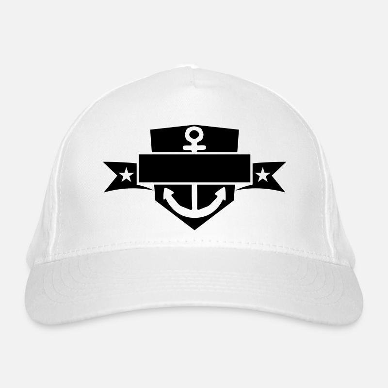 bannière bouclier blason nom de texte ancré ancre jeter Casquette classique bio