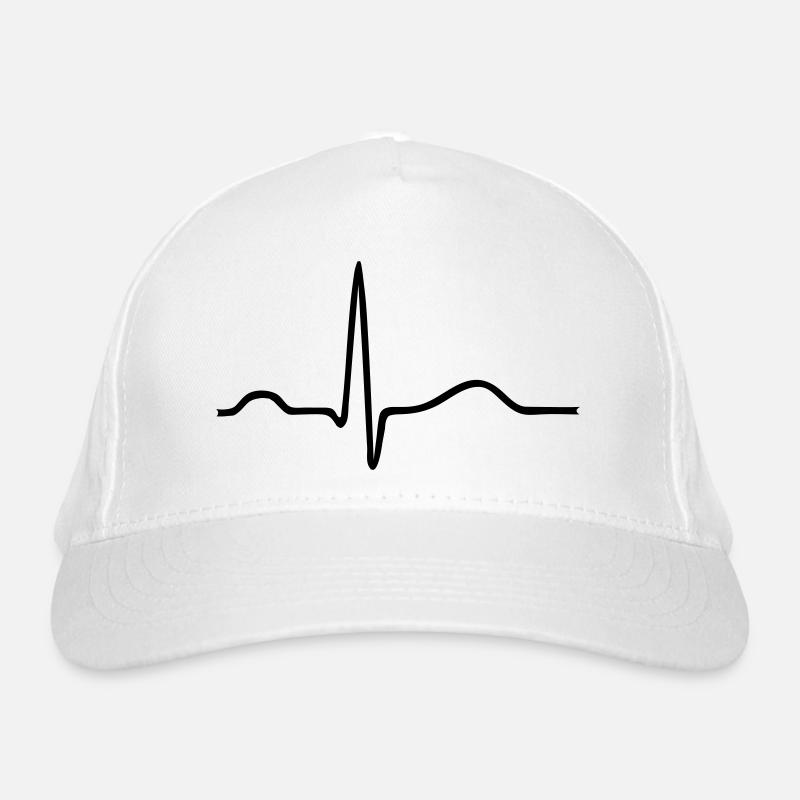 Sinusrhythmus EKG Herzschlag - Bio-Baseballkappe - Weiß