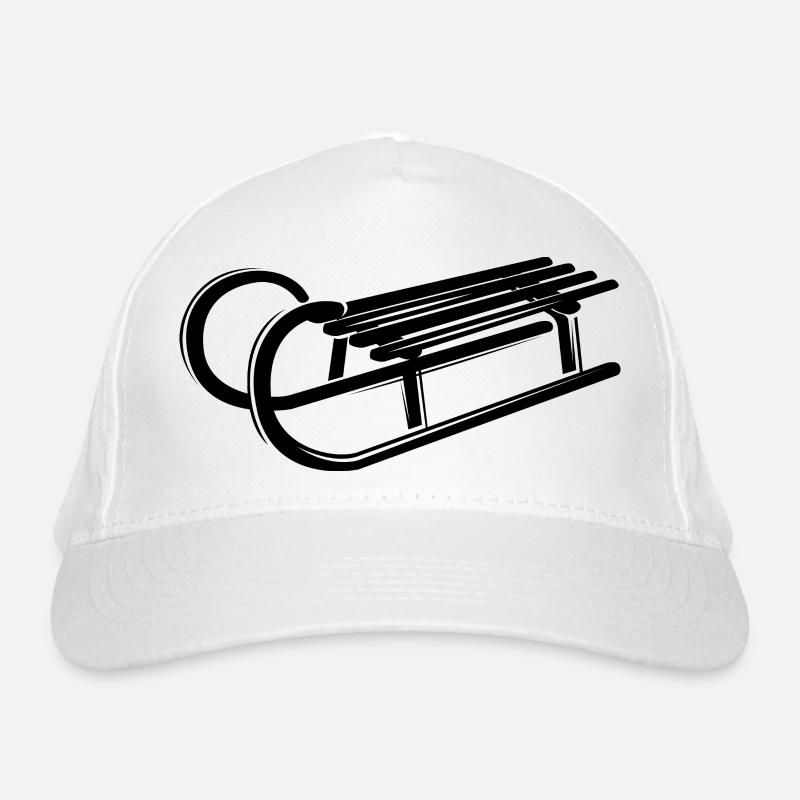 Sleigh Illustration Symbol Graphic Snow Winter Organic Baseball Cap