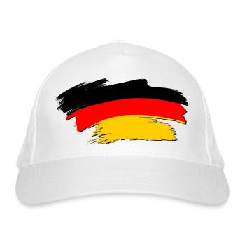 deutsche Flagge - Bio-Baseballkappe - Weiß - Vorne
