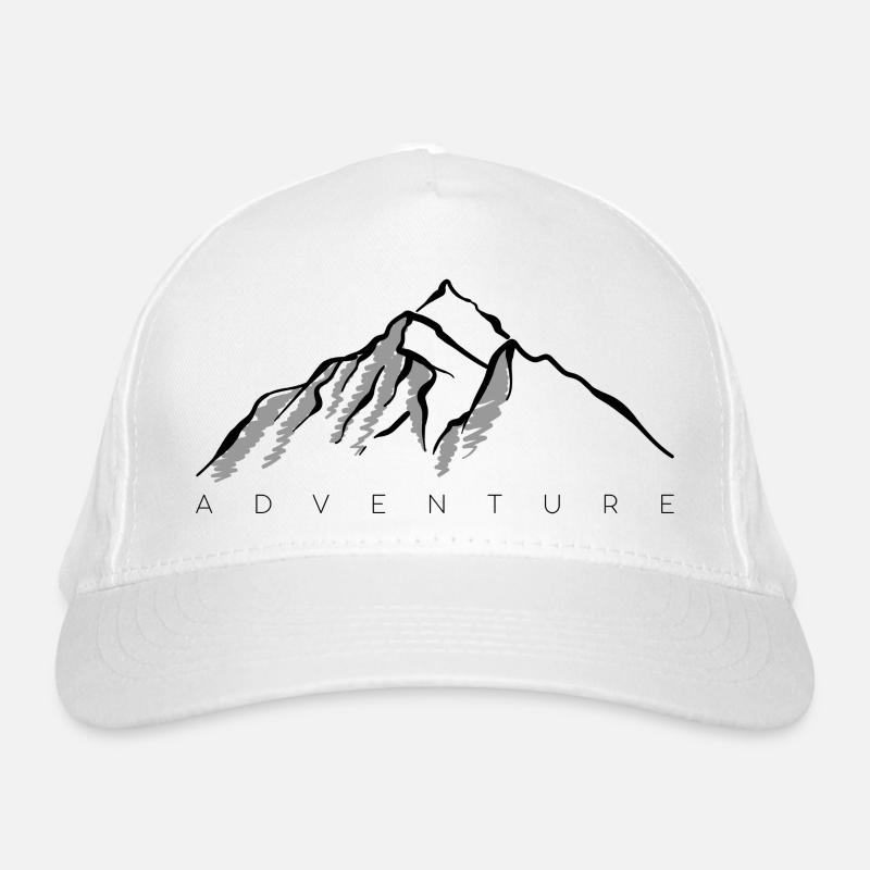 Graue Bergsilhouette Bio-Baseballkappe