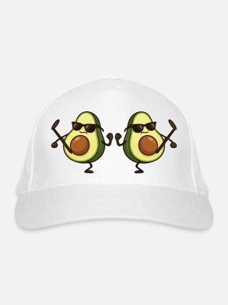 avocado karate 2 - Bio-Baseballkappe - Weiß - Vorne