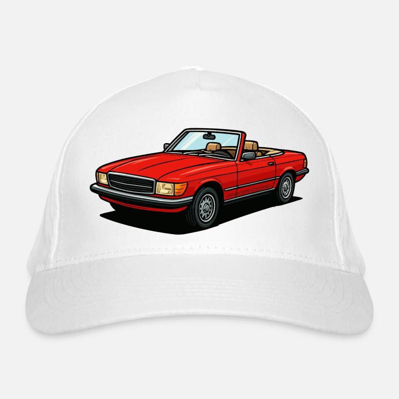 Red convertible open roof Organic Baseball Cap
