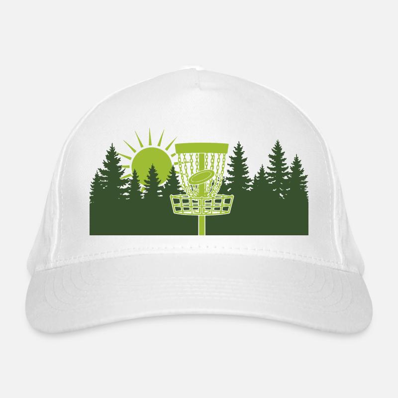 Disc Golf Sunrise in Forest Scene Organic Baseball Cap