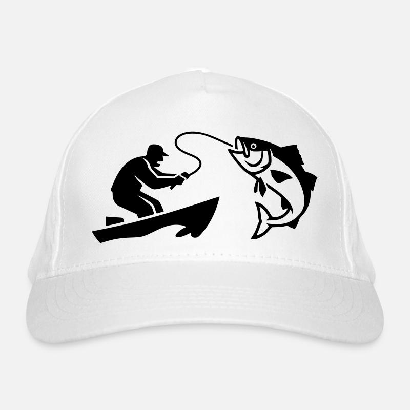 Silhouette de poisson pêcheur bateau Casquette classique bio