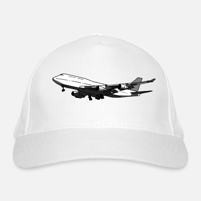Flugzeug Silhouette mit Dynamischem Design Bio-Baseballkappe
