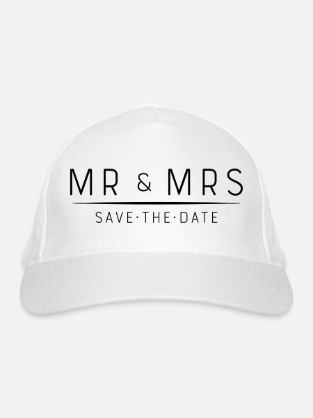 Mr and Mrs - Bio-Baseballkappe - Weiß