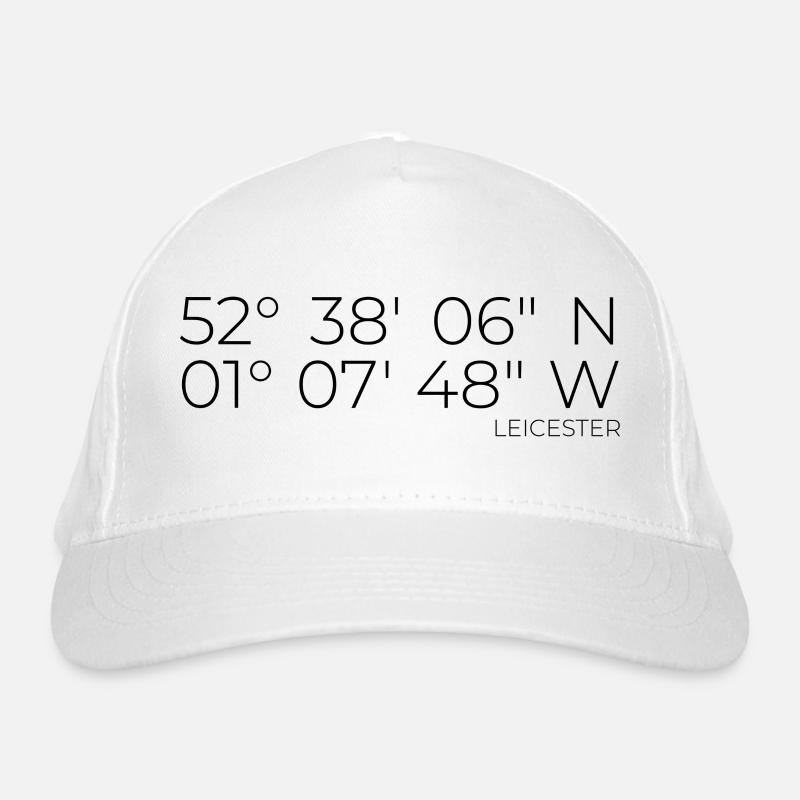 Coordinates: Leicester, England Organic Baseball Cap