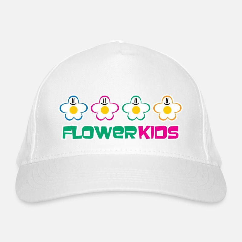 FLOWERKIDS (logo de la rangée) - Casquette classique bio - blanc