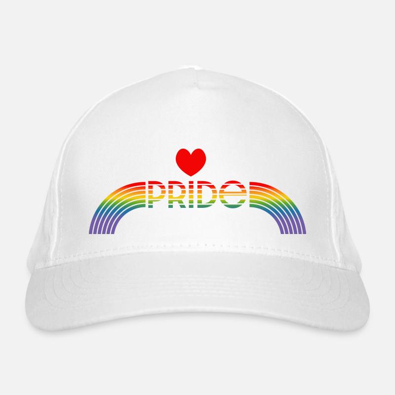 Regenbogen pride rainbow herz Bio-Baseballkappe