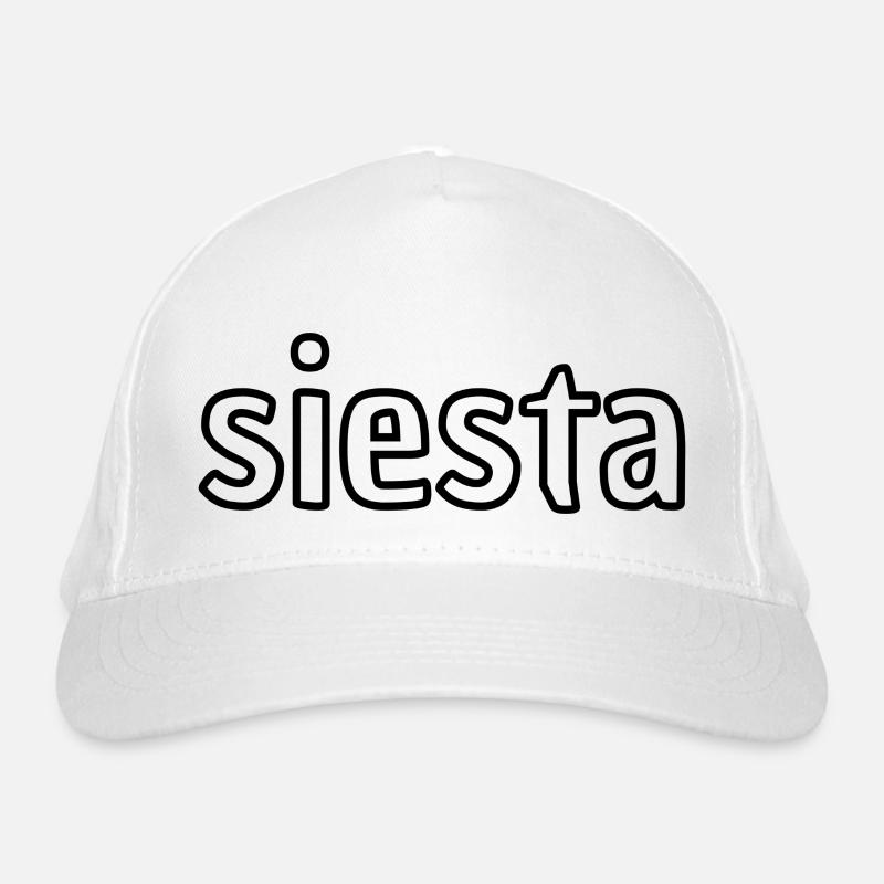 Siesta – Relaxed Spanish Vibes Typography Design Organic Baseball Cap
