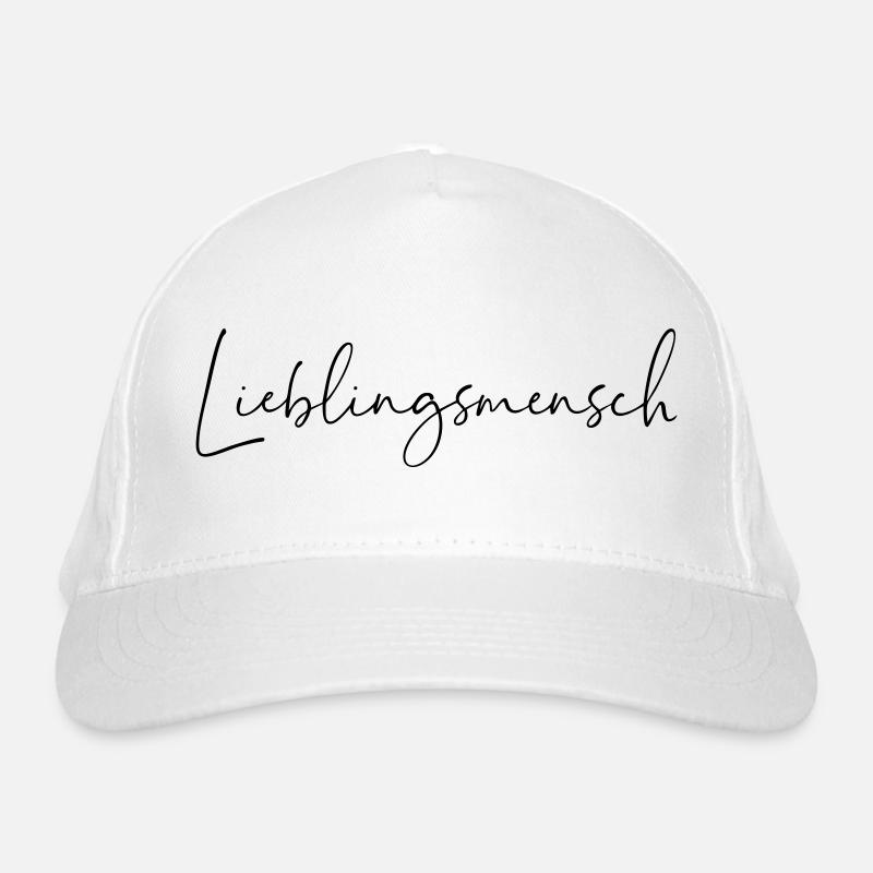 lieblingsmensch / handschrift design - Bio-Baseballkappe - Weiß
