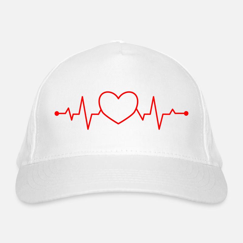 Une idée cadeau pour couples avec motif de cœur rouge Casquette classique bio