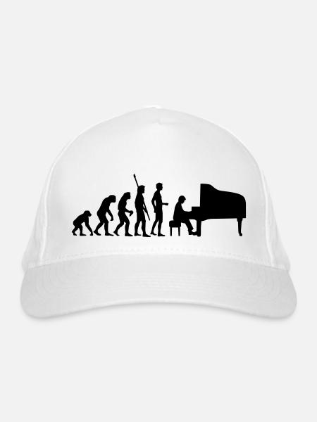 evolution_pianist - Bio-Baseballkappe - Weiß - Vorne