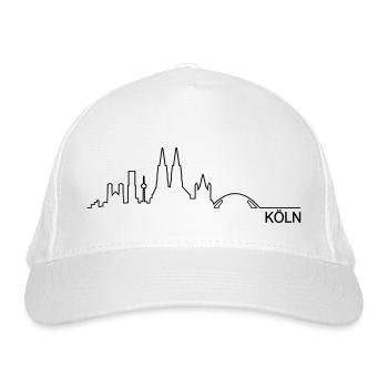 Skyline Köln Linie - Bio-Baseballkappe - Weiß - Vorne