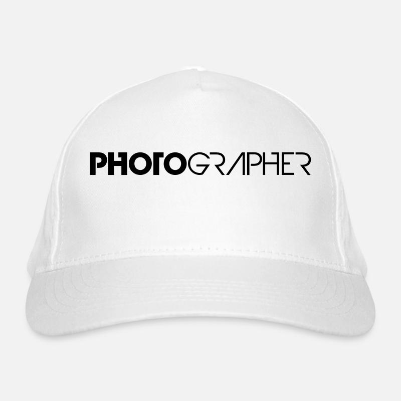 Cool Text Logo Design Photographer Organic Baseball Cap