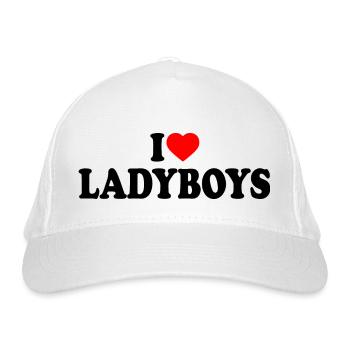 I love ladyboys - Organic Baseball Cap - white - Front