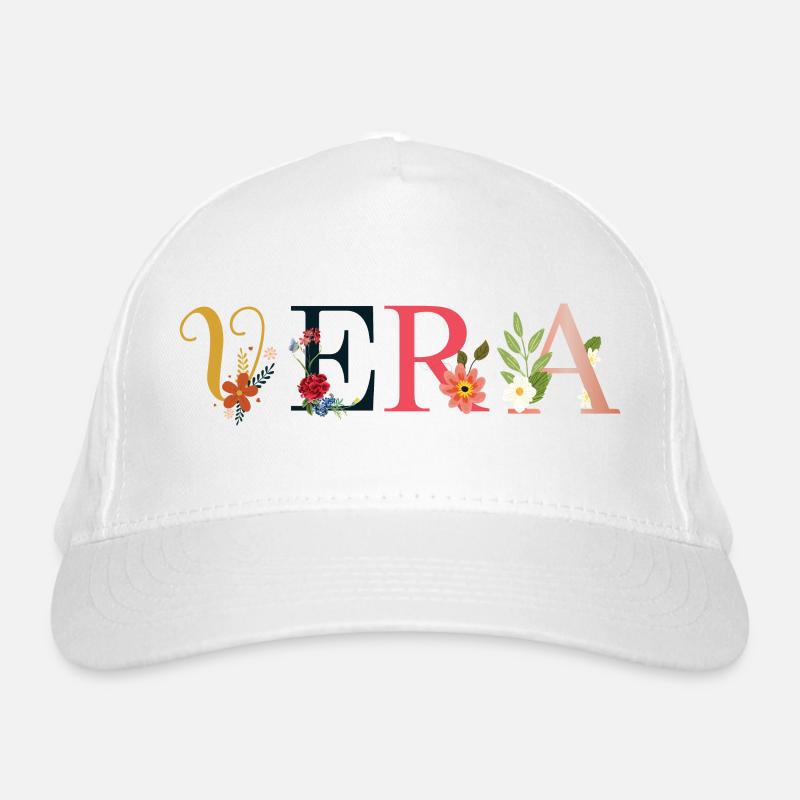 Le nom VERA est décoré de fleurs Casquette classique bio