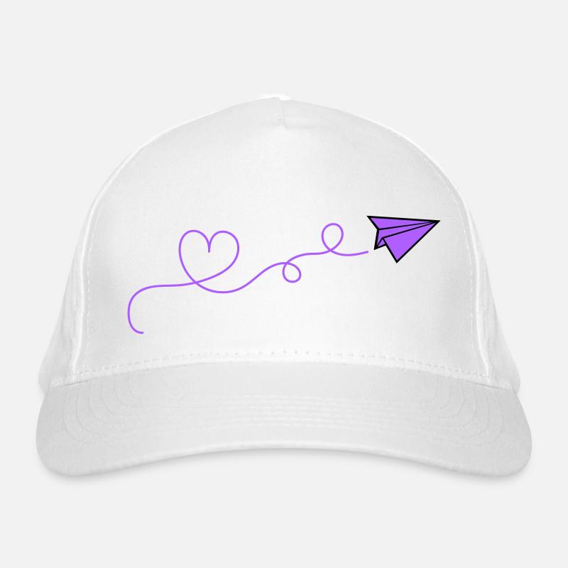 papierflieger herz Bio-Baseballkappe