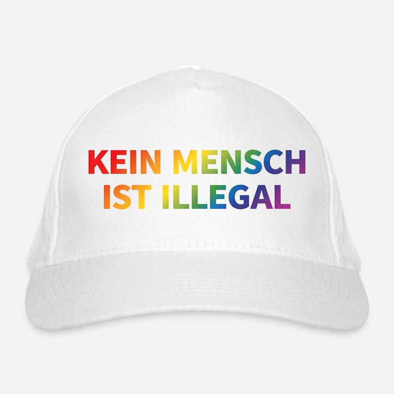No One Is Illegal Rainbow Organic Baseball Cap
