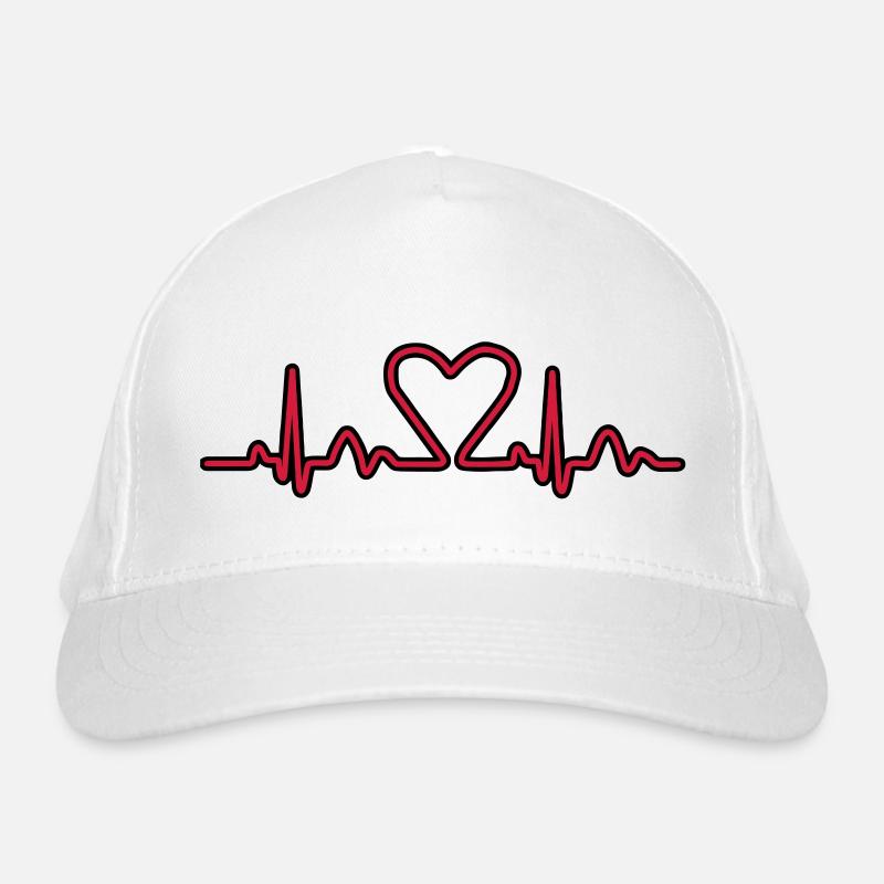 Lignes de impulsion d'électrocardiogramme de coeur Casquette classique bio