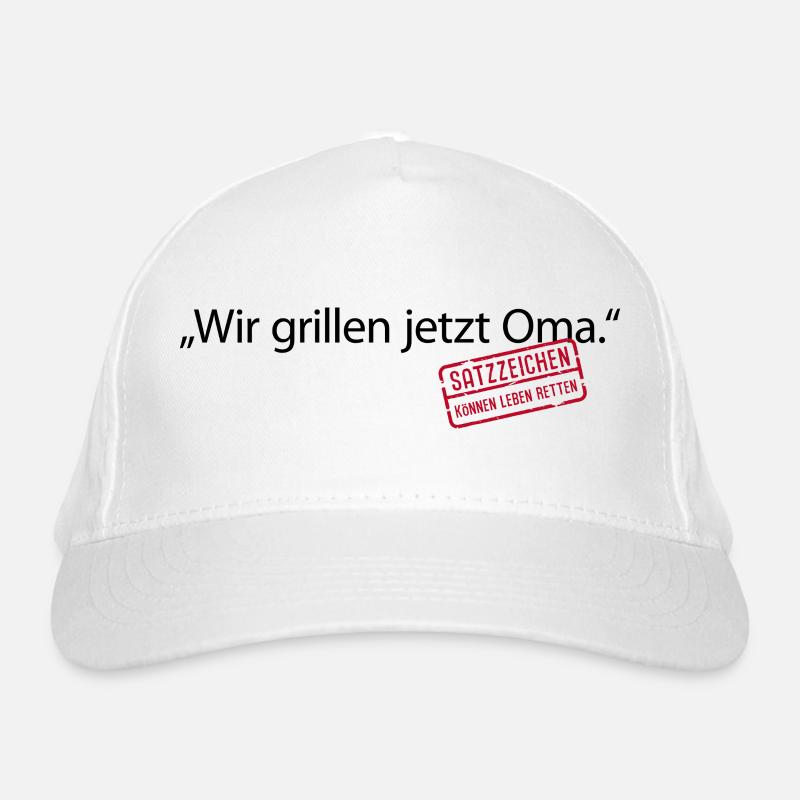 Wir grillen jetzt Oma Satzzeichen Komma Leben Omi Bio-Baseballkappe