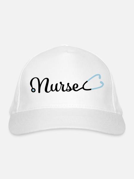 Infirmière - Casquette classique bio - blanc - Devant