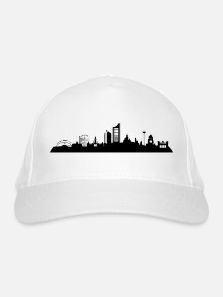 Leipzig Skyline - Organic Baseball Cap - white