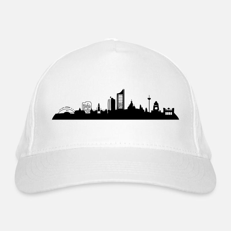 Leipzig Skyline - Organic Baseball Cap - white