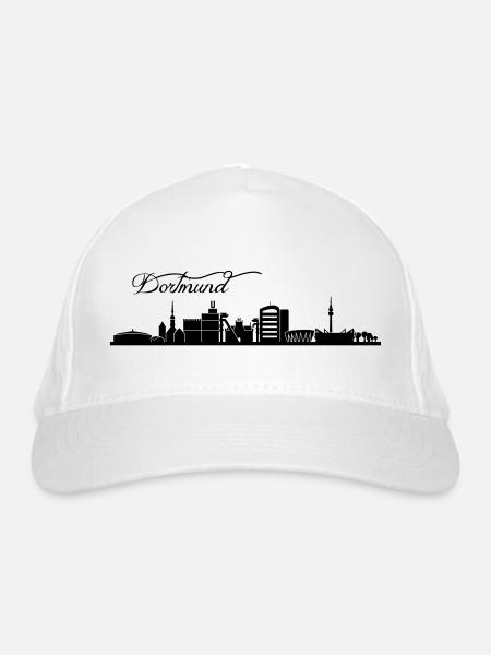 Dortmunder Skyline - Bio-Baseballkappe - Weiß