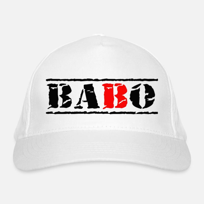 stempel babo schwarz rot Bio-Baseballkappe