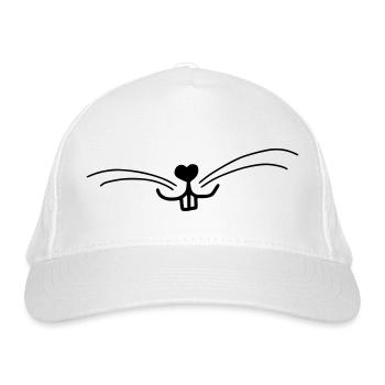 Cute bunny face - Organic Baseball Cap - white - Front