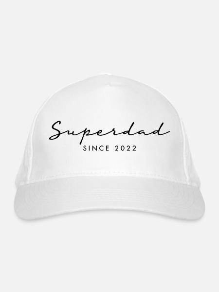 Superdad Papa Vater 2022 - Bio-Baseballkappe - Weiß - Vorne