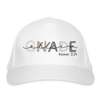 Gnade allein Römer 3,24 - Bio-Baseballkappe - Weiß - Vorne