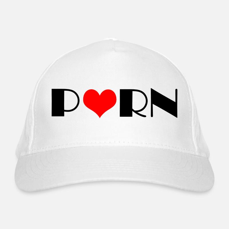 Porn text with a heart shape Organic Baseball Cap