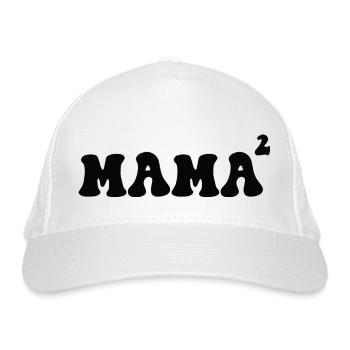 Zweifache Mutter Mama Eltern Geburt - Bio-Baseballkappe - Weiß - Vorne