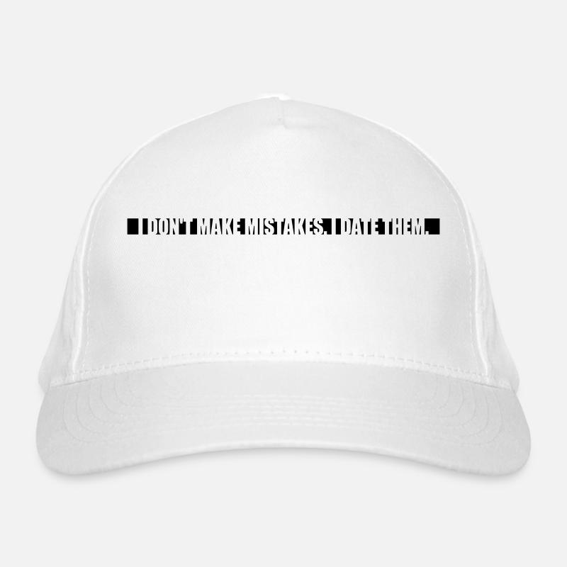 Date Mistakes Quote Logo Organic Baseball Cap