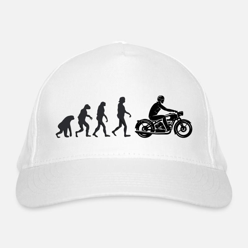Biker - Human evolution Organic Baseball Cap