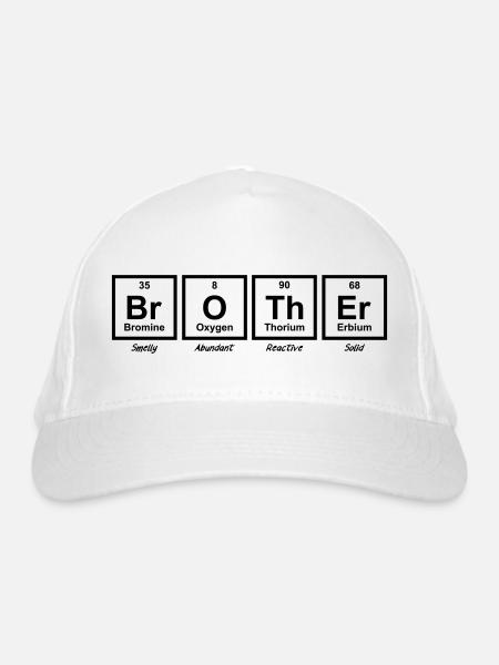 Funny Big Brother Periodic Table - Organic Baseball Cap - white - Front