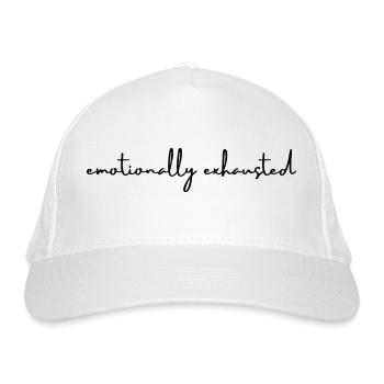 Emotionally exhausted - Organic Baseball Cap - white - Front