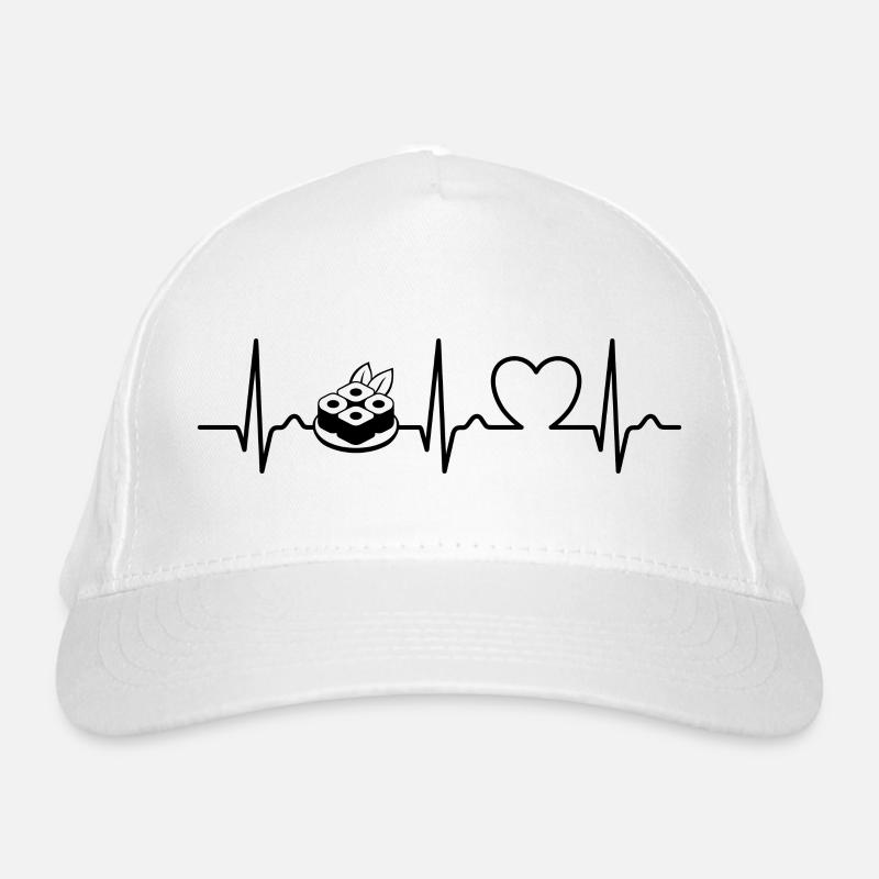 ECG Curve - Heart Curve - Pulse - Food - Sushi Organic Baseball Cap