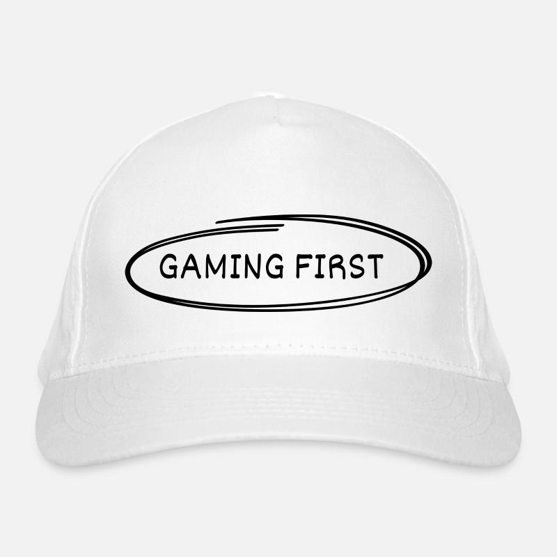 Gaming First - Bio-Baseballkappe - Weiß