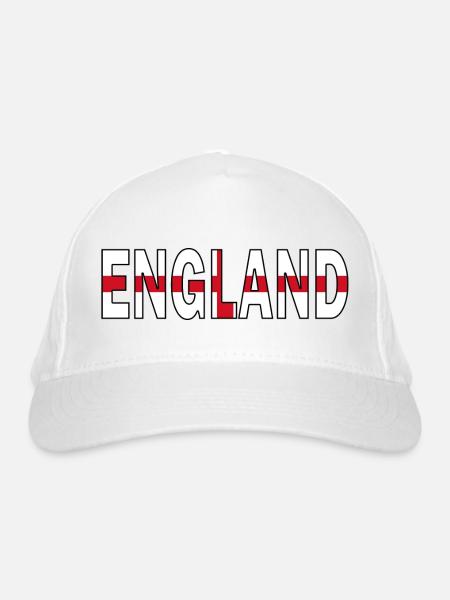 England in Nationalfarben - Bio-Baseballkappe - Weiß - Vorne