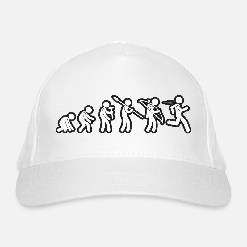 Evolution Run White Grunge Bio-Baseballkappe